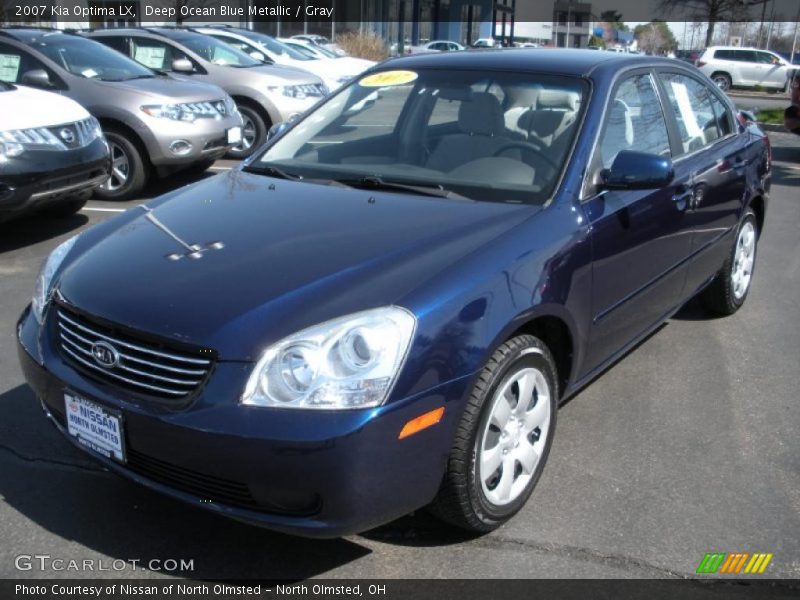 Deep Ocean Blue Metallic / Gray 2007 Kia Optima LX