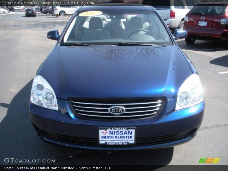 Deep Ocean Blue Metallic / Gray 2007 Kia Optima LX
