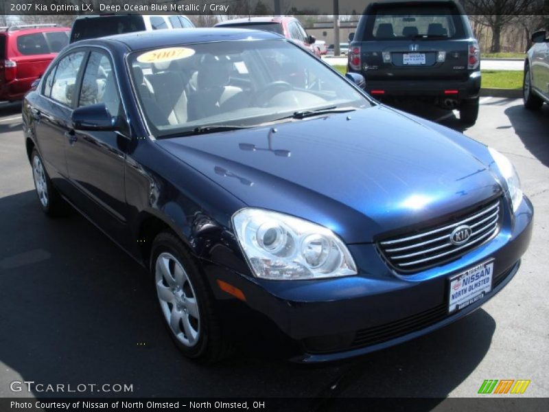 Deep Ocean Blue Metallic / Gray 2007 Kia Optima LX