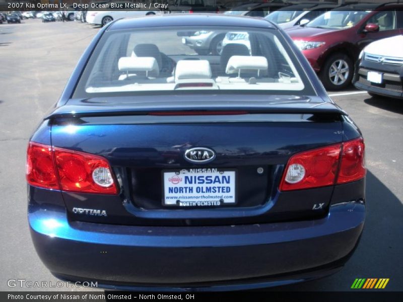 Deep Ocean Blue Metallic / Gray 2007 Kia Optima LX