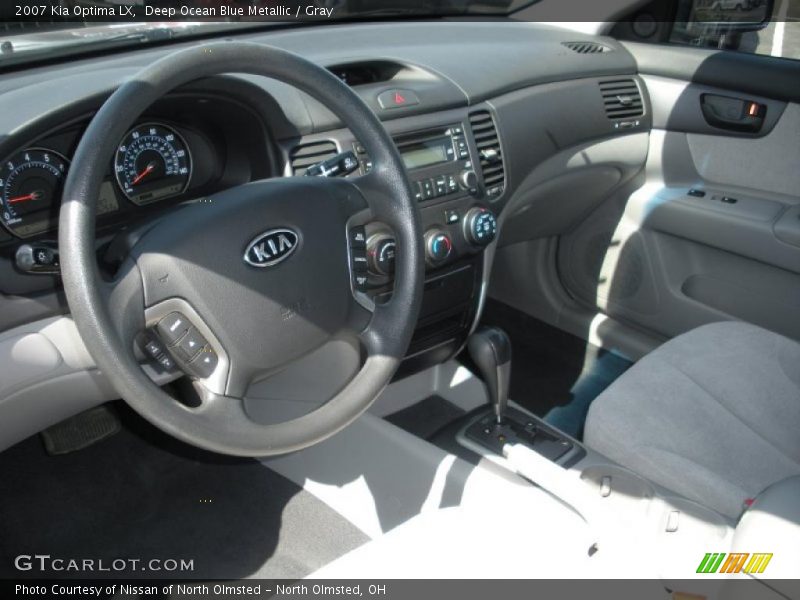 Deep Ocean Blue Metallic / Gray 2007 Kia Optima LX