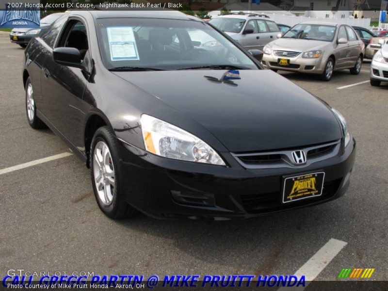 Nighthawk Black Pearl / Black 2007 Honda Accord EX Coupe