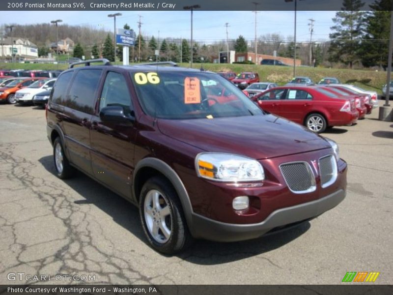 Cranberry Red Metallic / Gray 2006 Pontiac Montana SV6