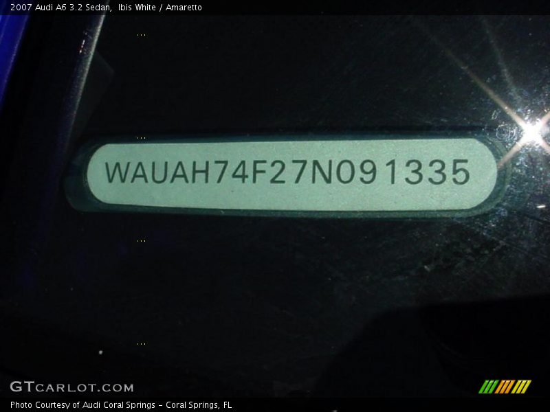Ibis White / Amaretto 2007 Audi A6 3.2 Sedan