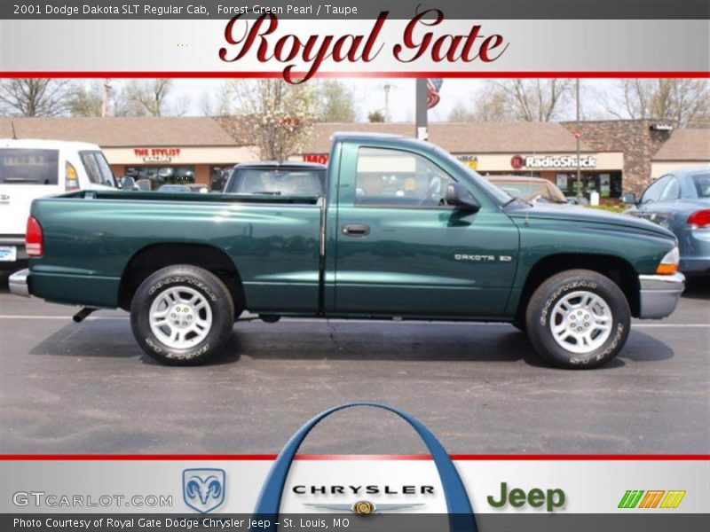 Forest Green Pearl / Taupe 2001 Dodge Dakota SLT Regular Cab