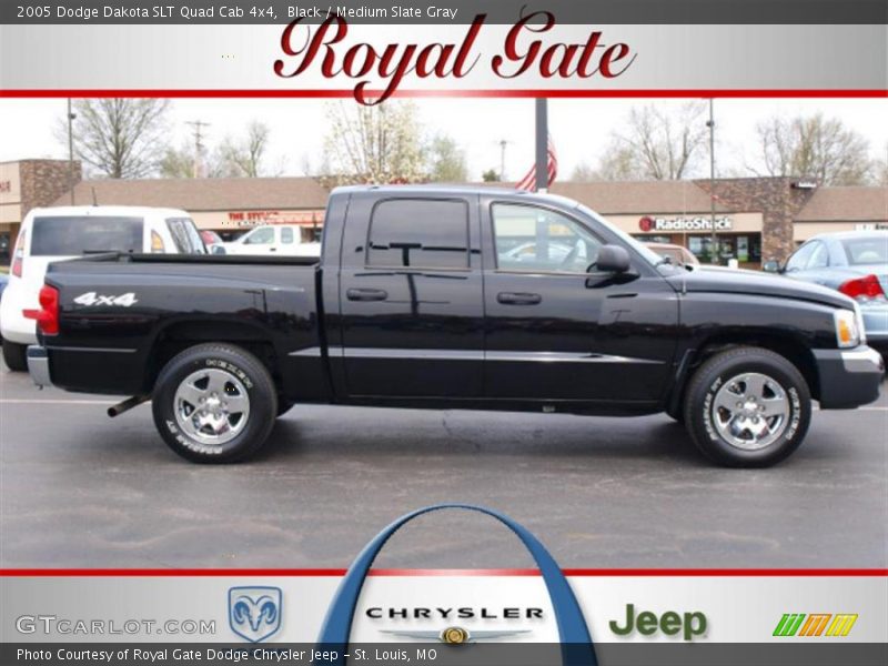 Black / Medium Slate Gray 2005 Dodge Dakota SLT Quad Cab 4x4