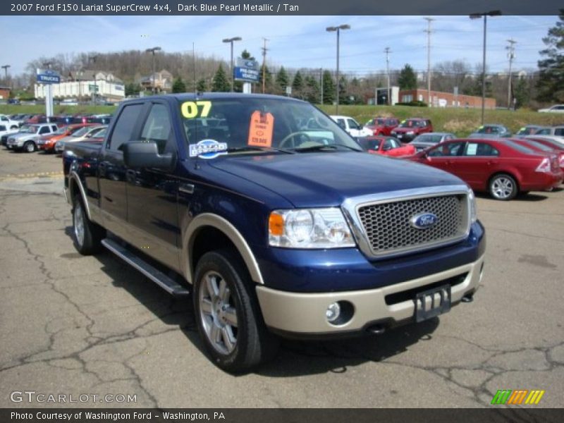 Dark Blue Pearl Metallic / Tan 2007 Ford F150 Lariat SuperCrew 4x4