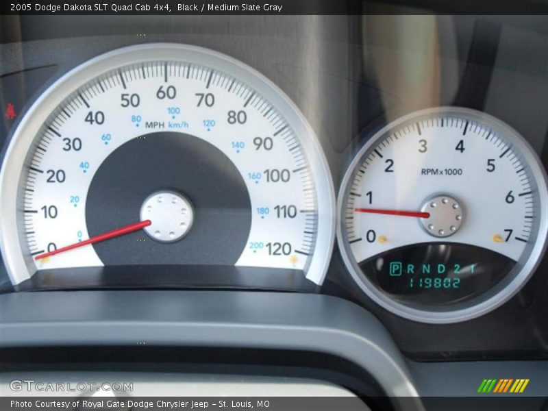 Black / Medium Slate Gray 2005 Dodge Dakota SLT Quad Cab 4x4