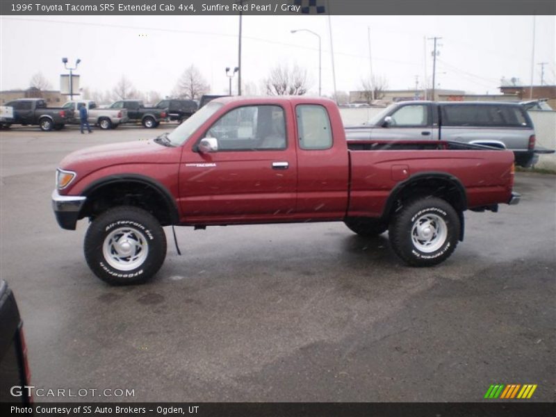 Sunfire Red Pearl / Gray 1996 Toyota Tacoma SR5 Extended Cab 4x4