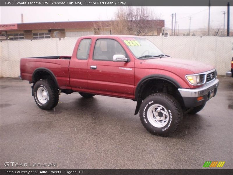 Sunfire Red Pearl / Gray 1996 Toyota Tacoma SR5 Extended Cab 4x4
