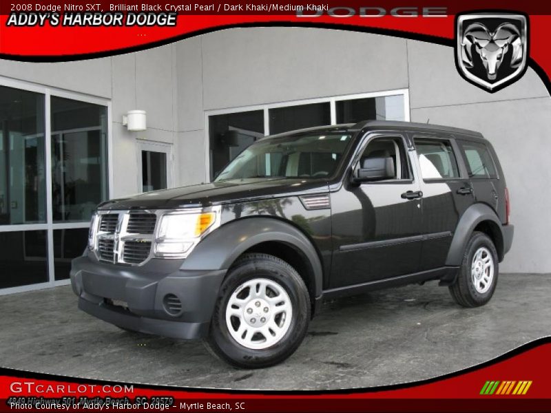 Brilliant Black Crystal Pearl / Dark Khaki/Medium Khaki 2008 Dodge Nitro SXT