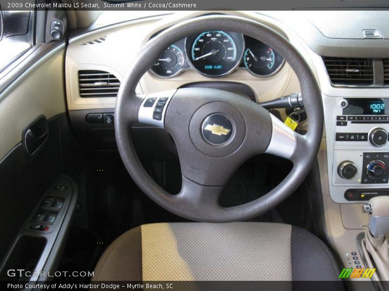 Summit White / Cocoa/Cashmere 2009 Chevrolet Malibu LS Sedan