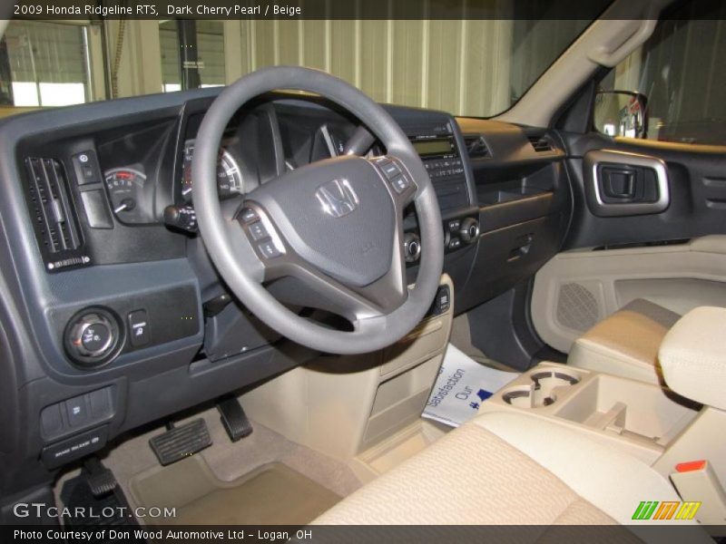 Dark Cherry Pearl / Beige 2009 Honda Ridgeline RTS