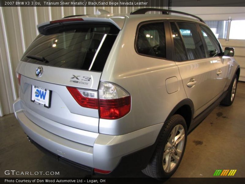 Titanium Silver Metallic / Black/Sand Beige Nevada Leather 2007 BMW X3 3.0si
