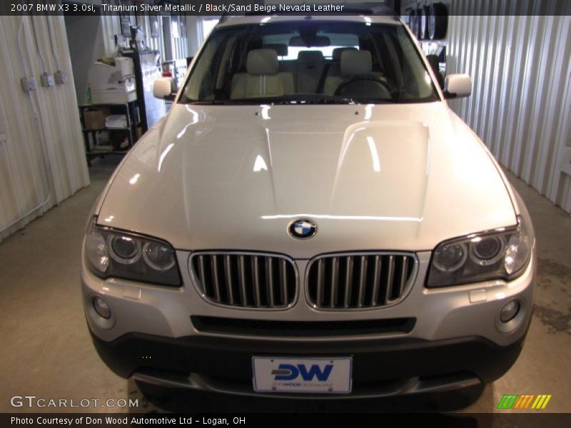Titanium Silver Metallic / Black/Sand Beige Nevada Leather 2007 BMW X3 3.0si