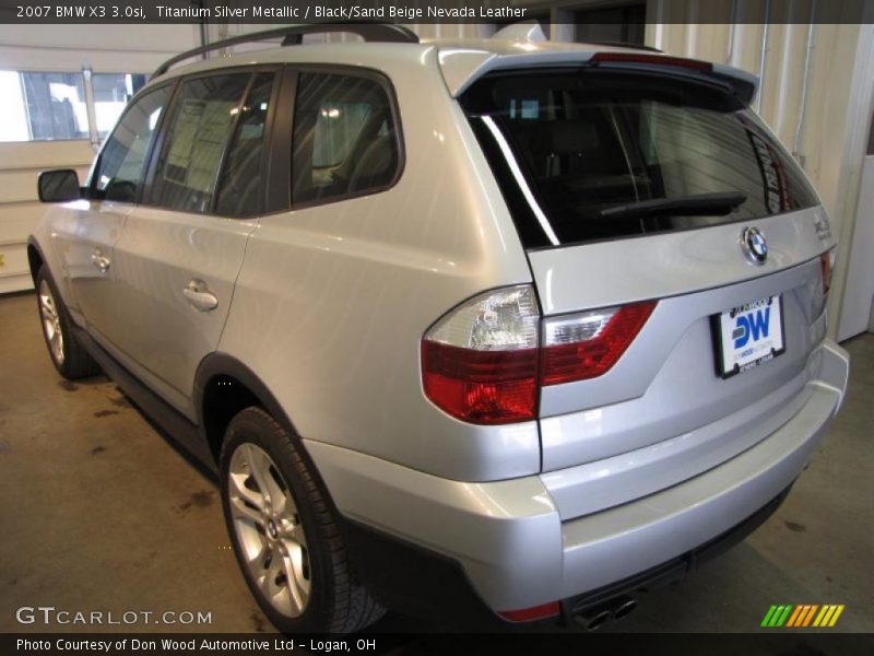 Titanium Silver Metallic / Black/Sand Beige Nevada Leather 2007 BMW X3 3.0si