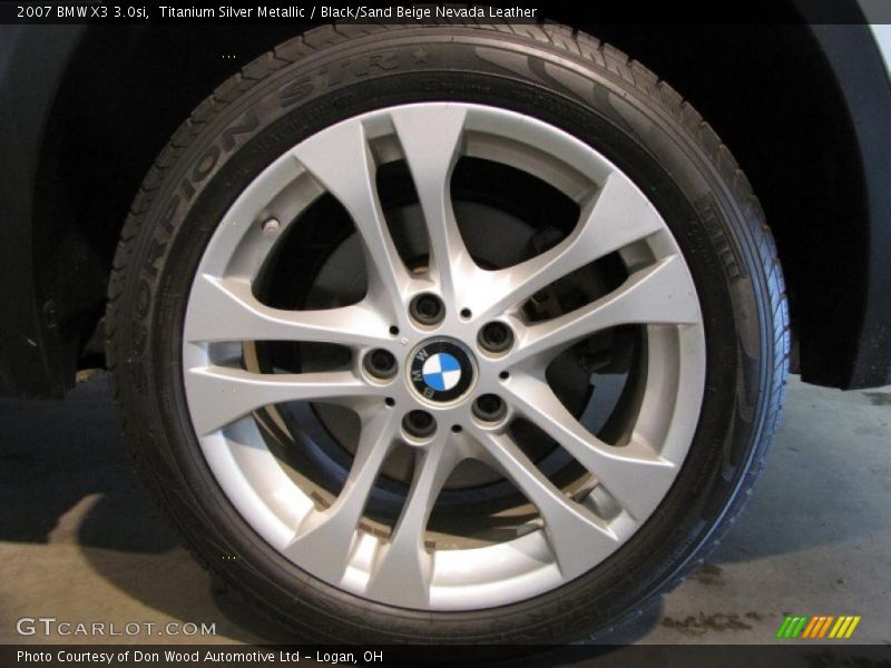 Titanium Silver Metallic / Black/Sand Beige Nevada Leather 2007 BMW X3 3.0si