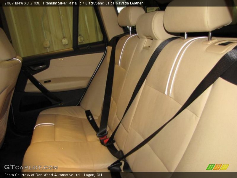 Titanium Silver Metallic / Black/Sand Beige Nevada Leather 2007 BMW X3 3.0si