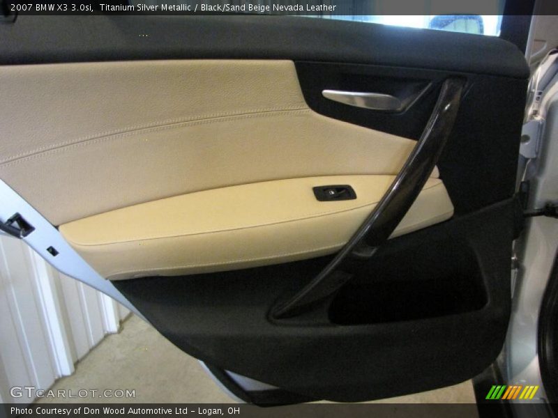 Titanium Silver Metallic / Black/Sand Beige Nevada Leather 2007 BMW X3 3.0si