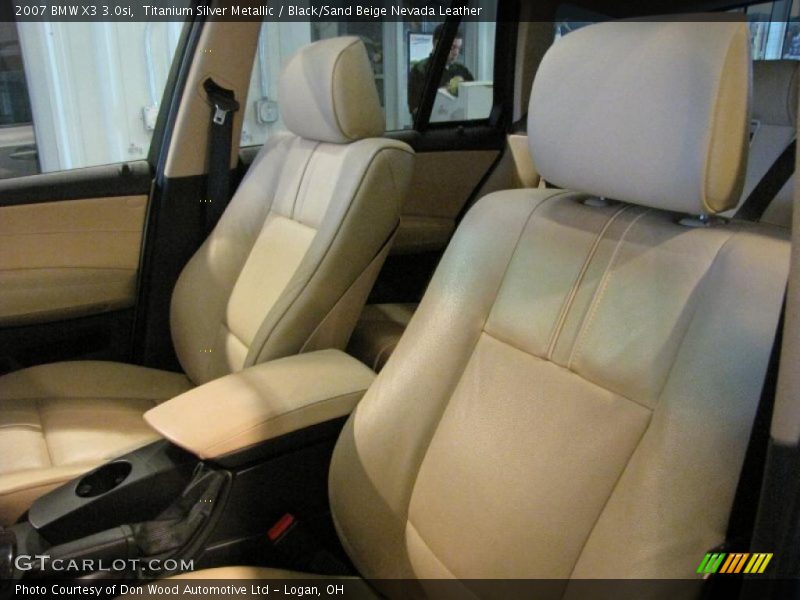 Titanium Silver Metallic / Black/Sand Beige Nevada Leather 2007 BMW X3 3.0si