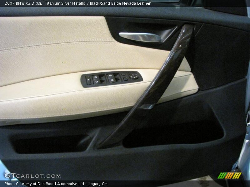Titanium Silver Metallic / Black/Sand Beige Nevada Leather 2007 BMW X3 3.0si