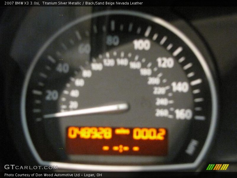 Titanium Silver Metallic / Black/Sand Beige Nevada Leather 2007 BMW X3 3.0si