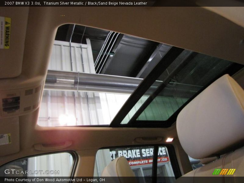 Titanium Silver Metallic / Black/Sand Beige Nevada Leather 2007 BMW X3 3.0si