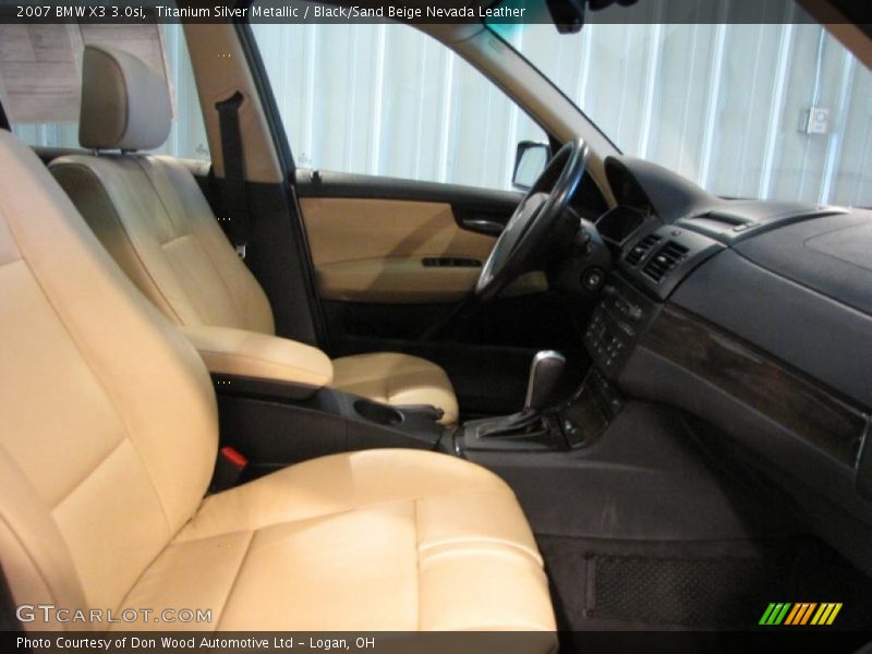 Titanium Silver Metallic / Black/Sand Beige Nevada Leather 2007 BMW X3 3.0si