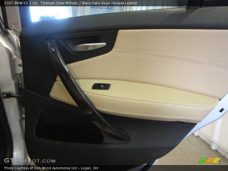Titanium Silver Metallic / Black/Sand Beige Nevada Leather 2007 BMW X3 3.0si