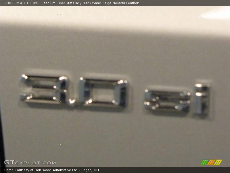 Titanium Silver Metallic / Black/Sand Beige Nevada Leather 2007 BMW X3 3.0si