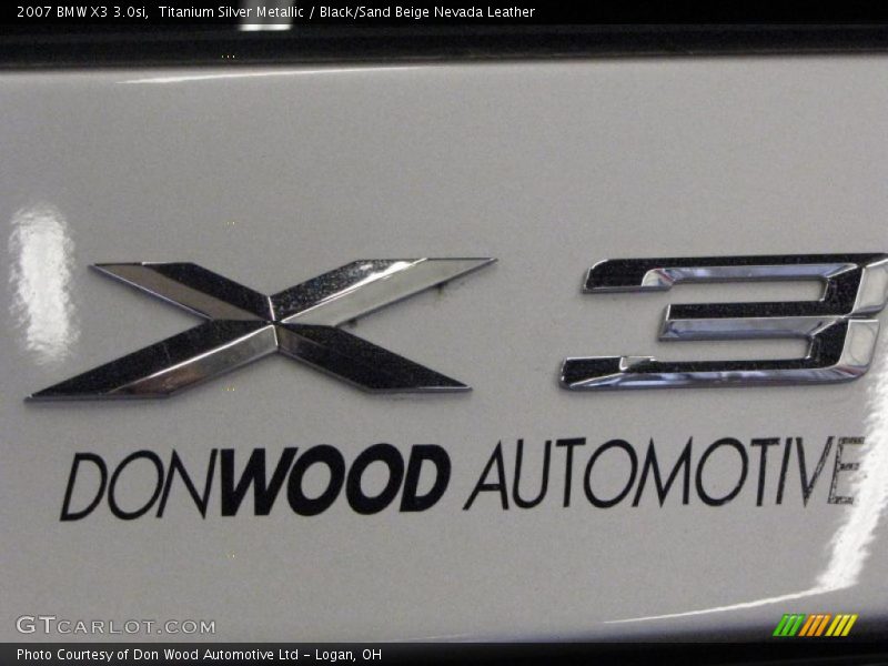 Titanium Silver Metallic / Black/Sand Beige Nevada Leather 2007 BMW X3 3.0si