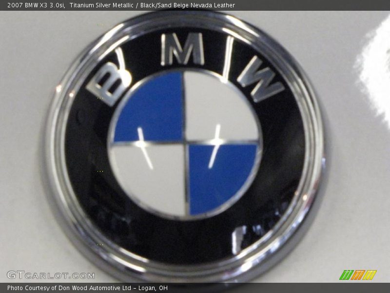 Titanium Silver Metallic / Black/Sand Beige Nevada Leather 2007 BMW X3 3.0si