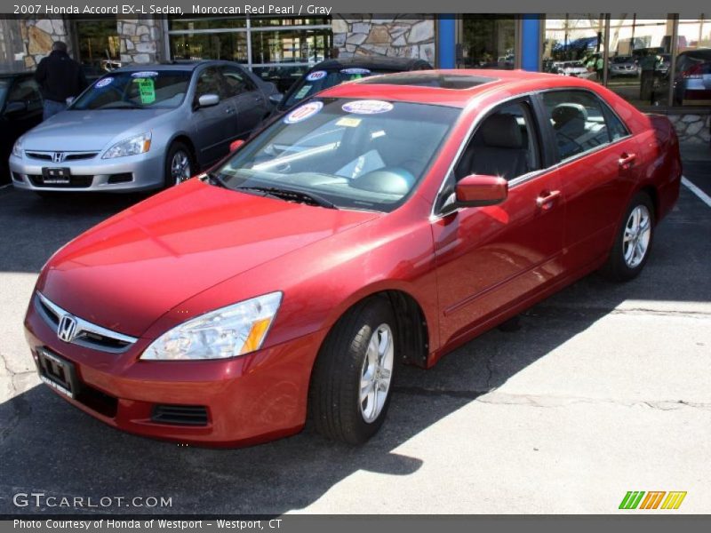 Moroccan Red Pearl / Gray 2007 Honda Accord EX-L Sedan