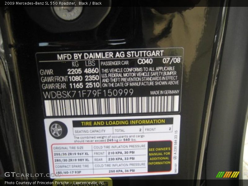 Black / Black 2009 Mercedes-Benz SL 550 Roadster