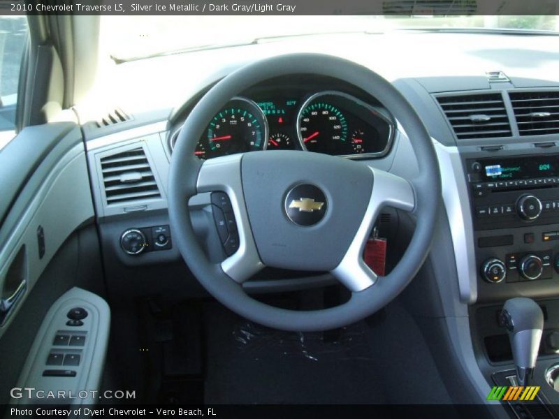 Silver Ice Metallic / Dark Gray/Light Gray 2010 Chevrolet Traverse LS