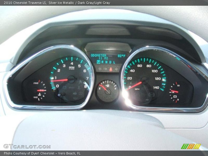 Silver Ice Metallic / Dark Gray/Light Gray 2010 Chevrolet Traverse LS