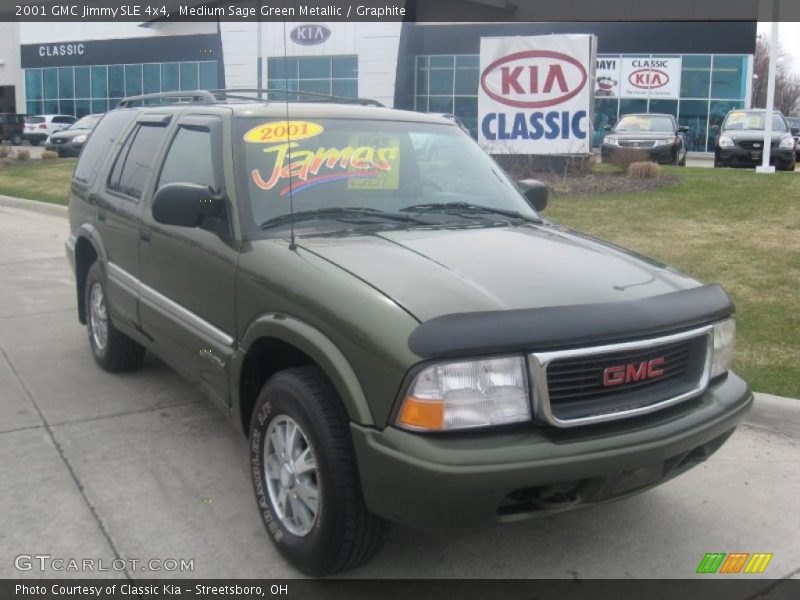 Medium Sage Green Metallic / Graphite 2001 GMC Jimmy SLE 4x4