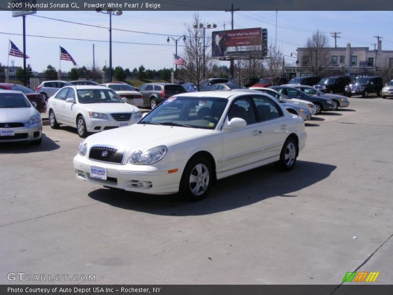 Powder White Pearl / Beige 2005 Hyundai Sonata GL