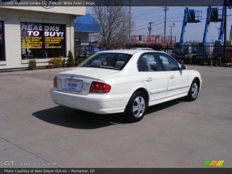 Powder White Pearl / Beige 2005 Hyundai Sonata GL