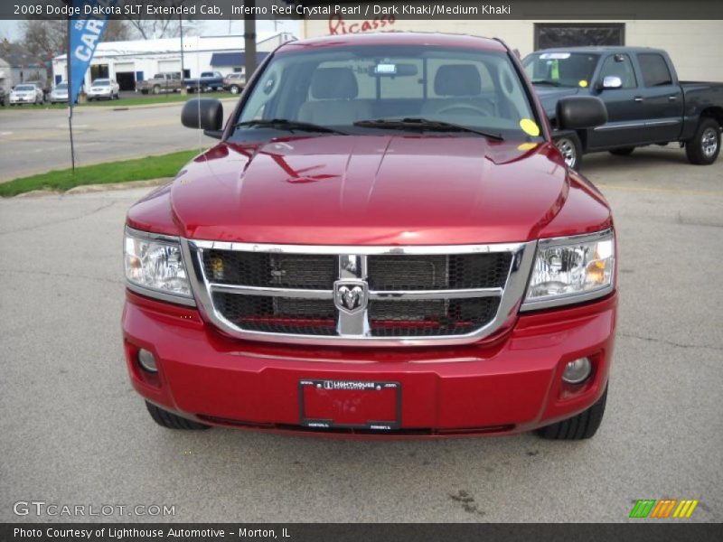 Inferno Red Crystal Pearl / Dark Khaki/Medium Khaki 2008 Dodge Dakota SLT Extended Cab