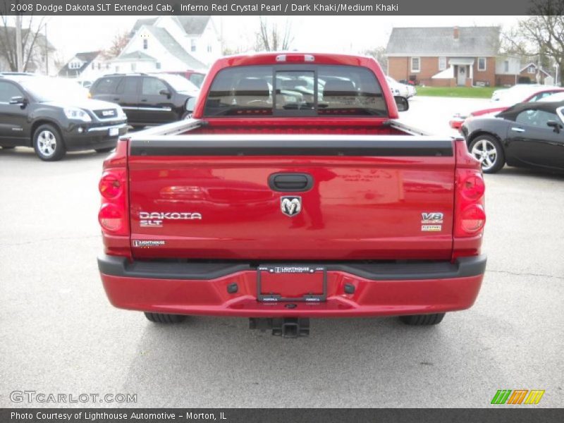 Inferno Red Crystal Pearl / Dark Khaki/Medium Khaki 2008 Dodge Dakota SLT Extended Cab