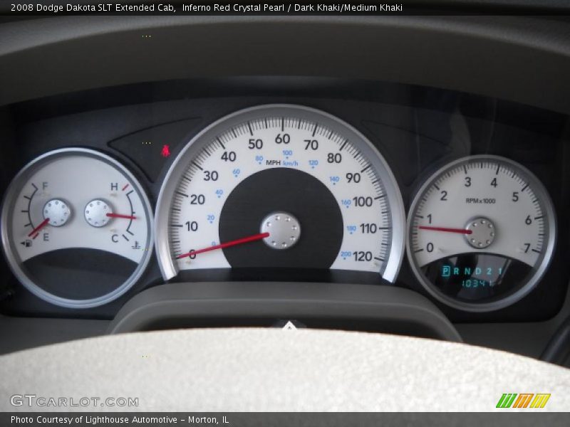 Inferno Red Crystal Pearl / Dark Khaki/Medium Khaki 2008 Dodge Dakota SLT Extended Cab
