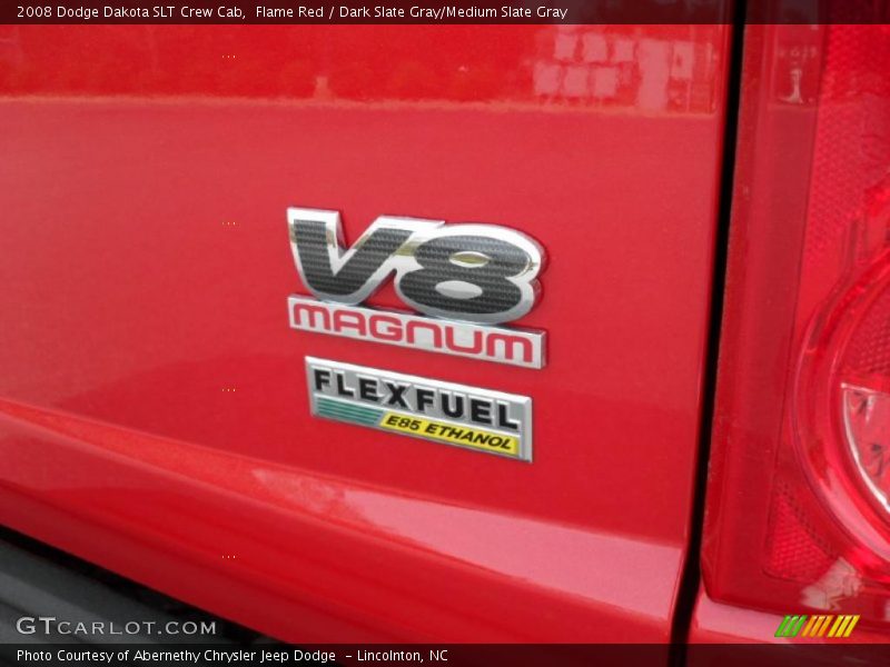 Flame Red / Dark Slate Gray/Medium Slate Gray 2008 Dodge Dakota SLT Crew Cab