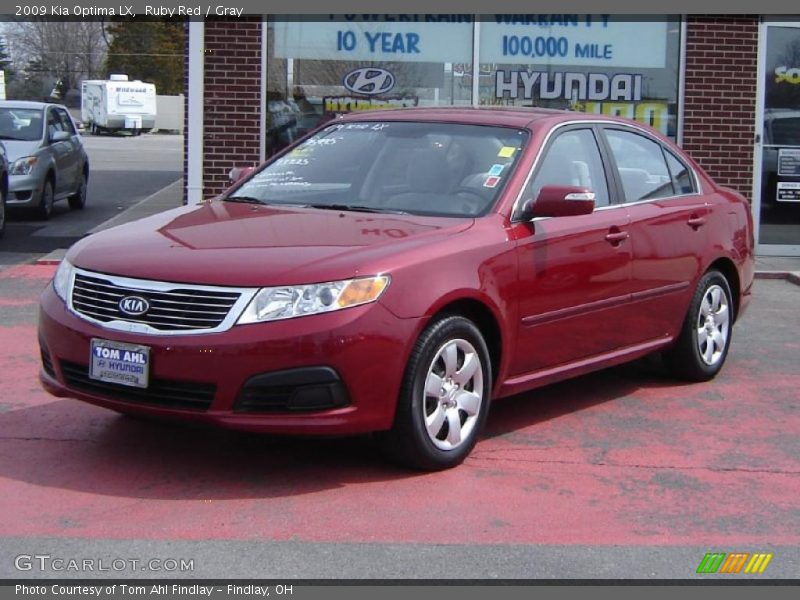 Ruby Red / Gray 2009 Kia Optima LX