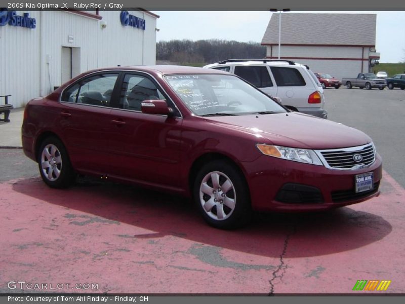 Ruby Red / Gray 2009 Kia Optima LX
