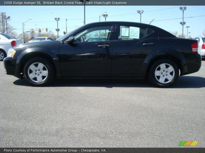 Brilliant Black Crystal Pearl / Dark Khaki/Light Graystone 2008 Dodge Avenger SE