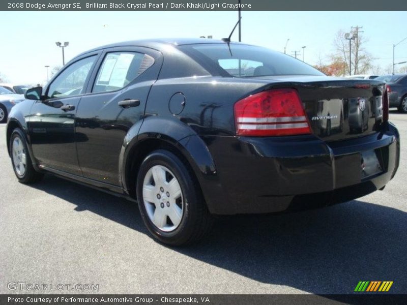 Brilliant Black Crystal Pearl / Dark Khaki/Light Graystone 2008 Dodge Avenger SE