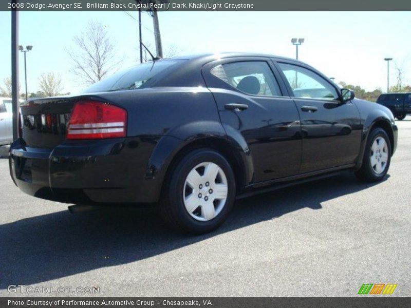 Brilliant Black Crystal Pearl / Dark Khaki/Light Graystone 2008 Dodge Avenger SE
