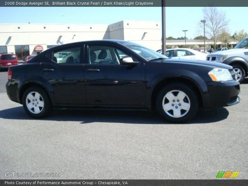 Brilliant Black Crystal Pearl / Dark Khaki/Light Graystone 2008 Dodge Avenger SE