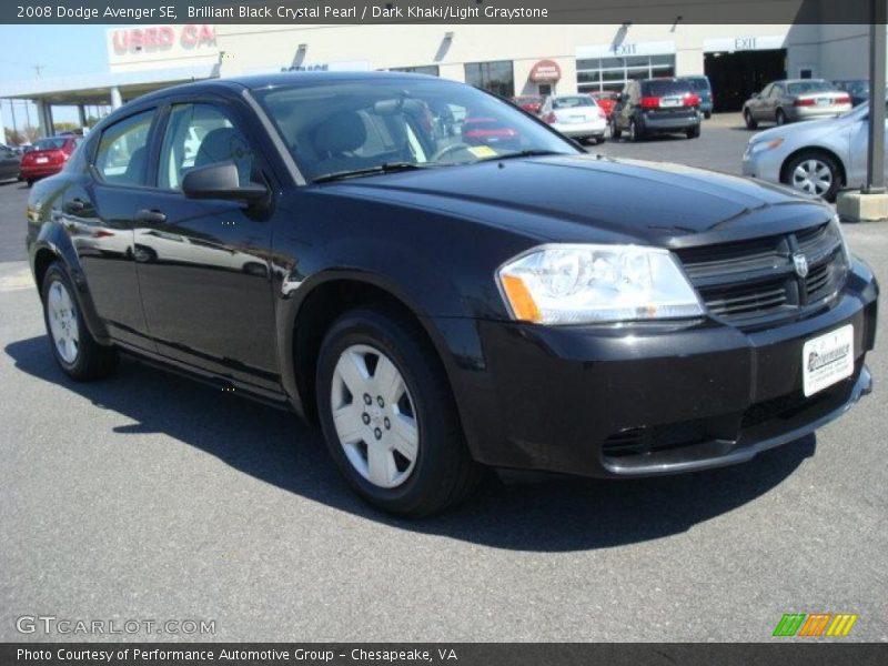 Brilliant Black Crystal Pearl / Dark Khaki/Light Graystone 2008 Dodge Avenger SE